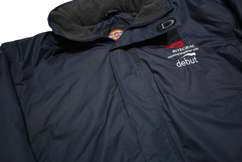 DICKIES Mens Navy Blue Workwear Jacket M Nylon Plain Zip Closure Classic Fit
