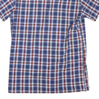 BREMO Mens Blue Red Check Shirt M Cotton Blend Casual Short Sleeve Button