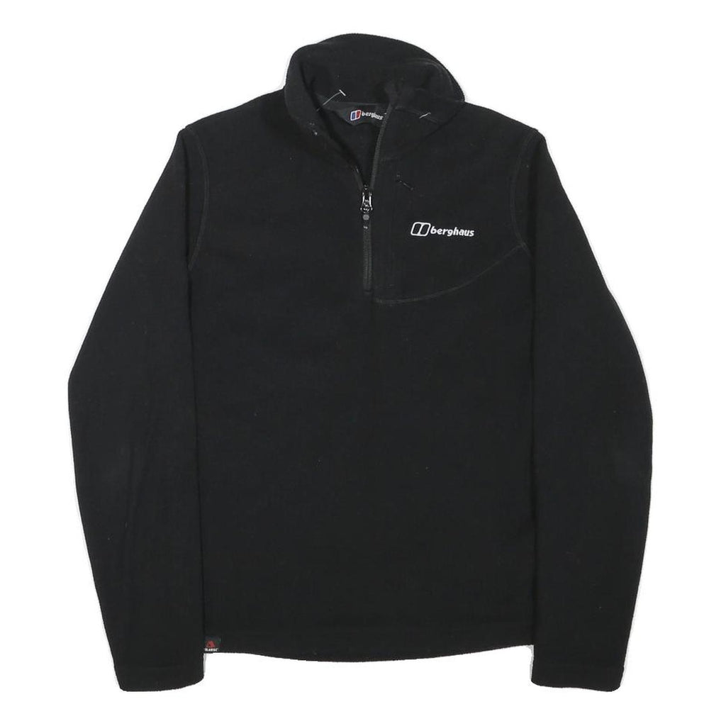 BERGHAUS Womens Black Polyester Blend Fleece Jacket UK 10 Outdoor Zip Up