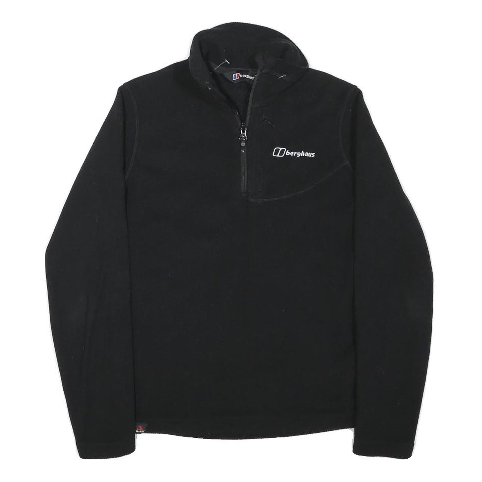 BERGHAUS Womens Black Polyester Blend Fleece Jacket UK 10 Outdoor Zip Up