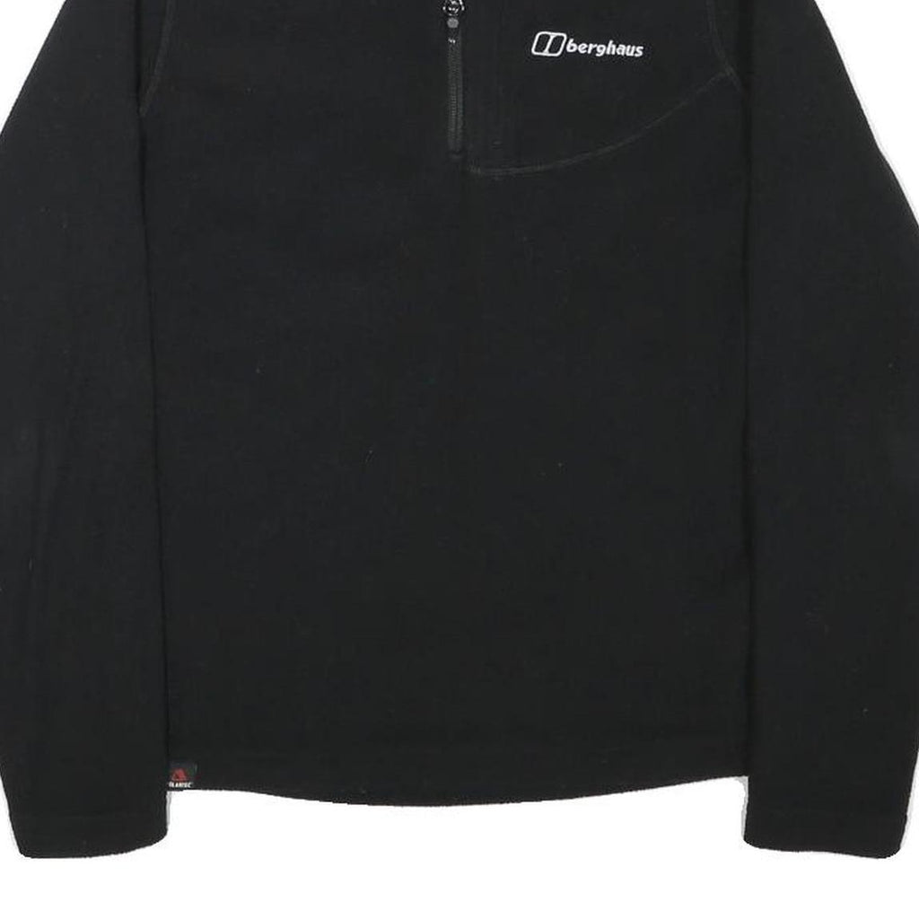 BERGHAUS Womens Black Polyester Blend Fleece Jacket UK 10 Outdoor Zip Up