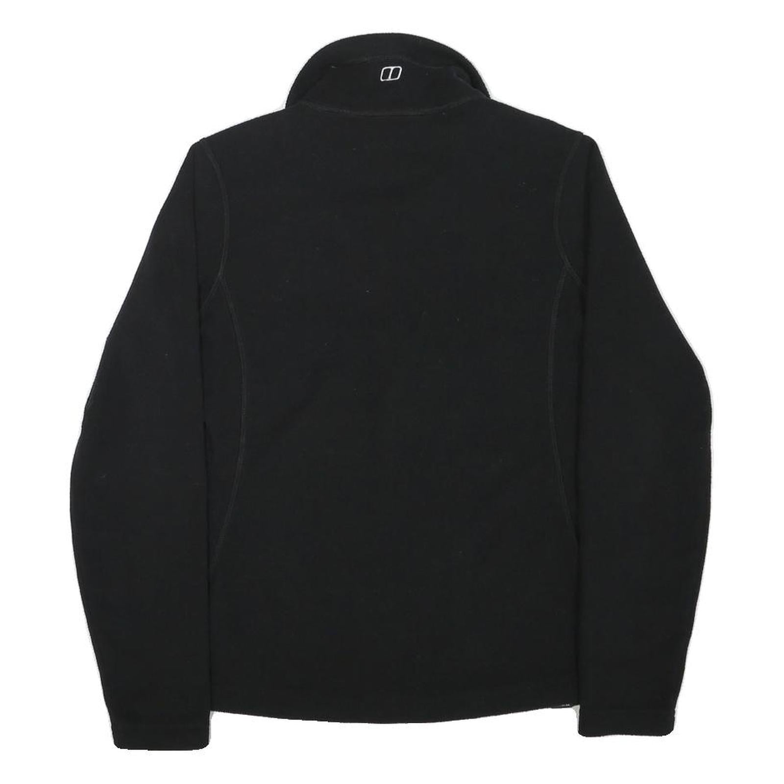 BERGHAUS Womens Black Polyester Blend Fleece Jacket UK 10 Outdoor Zip Up