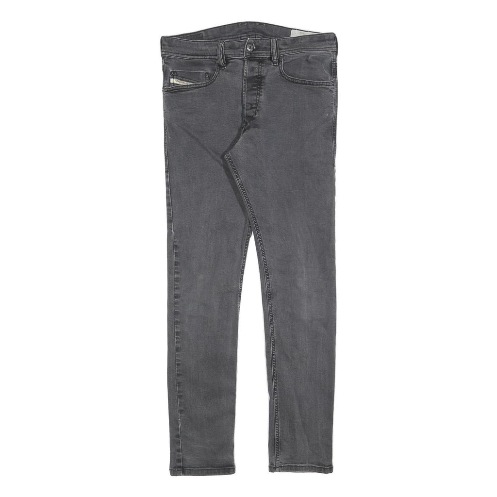 DIESEL Mens Slim Grey Denim Jeans W30 L30 Zip Closure Casual Style