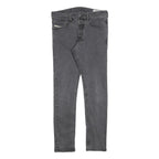 DIESEL Mens Slim Grey Denim Jeans W30 L30 Zip Closure Casual Style