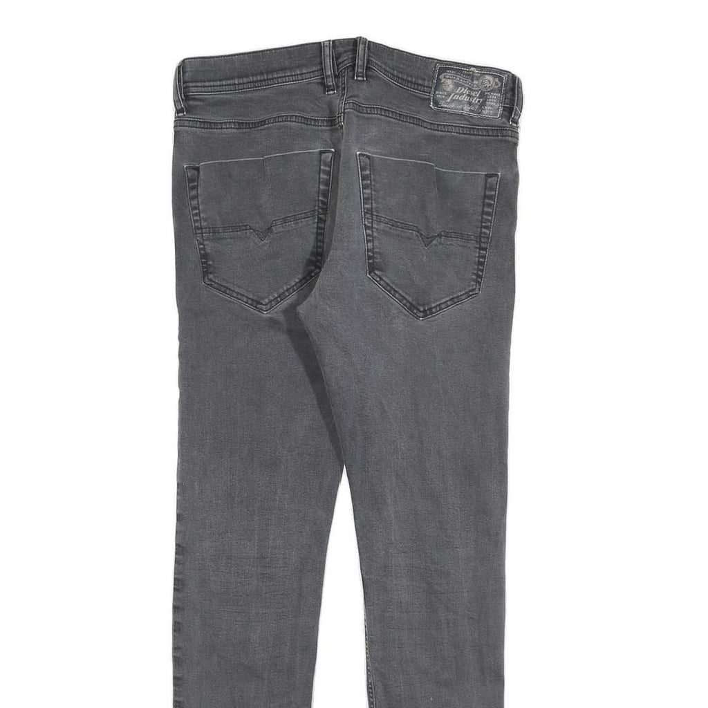 DIESEL Mens Slim Grey Denim Jeans W30 L30 Zip Closure Casual Style