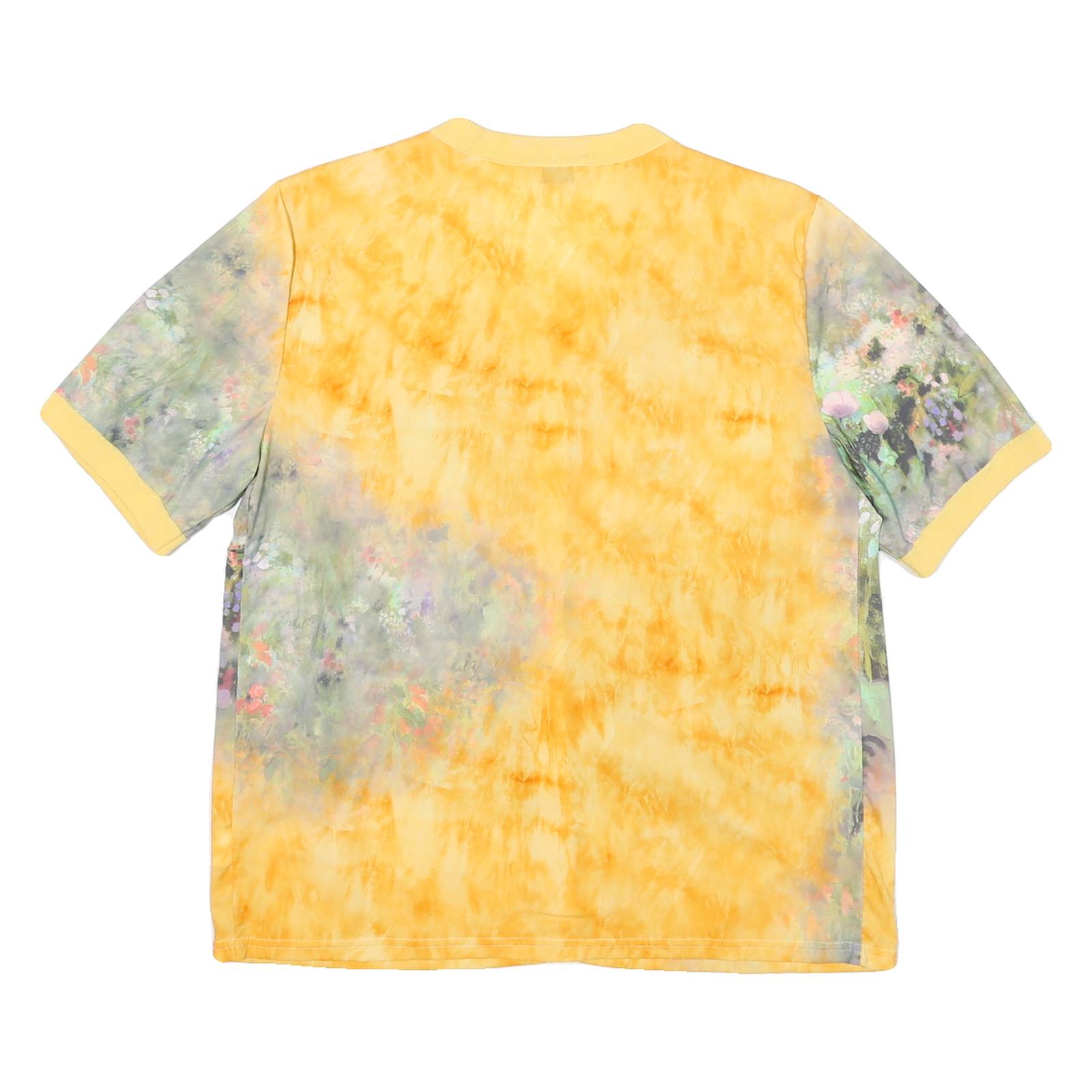 BERTHA Womens Yellow Floral Button Short Sleeve V-Neck Polyester Blend Top M