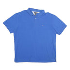 TOMMY HILFIGER Mens Blue Short Sleeve Polo Shirt XL Cotton Classic