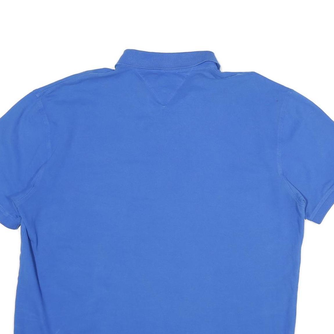 TOMMY HILFIGER Mens Blue Short Sleeve Polo Shirt XL Cotton Classic