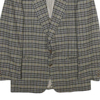 Mens Grey Check Wool Blazer Jacket M Woven Classic Tailored Button Closure