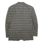 Mens Grey Check Wool Blazer Jacket M Woven Classic Tailored Button Closure