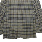 Mens Grey Check Wool Blazer Jacket M Woven Classic Tailored Button Closure