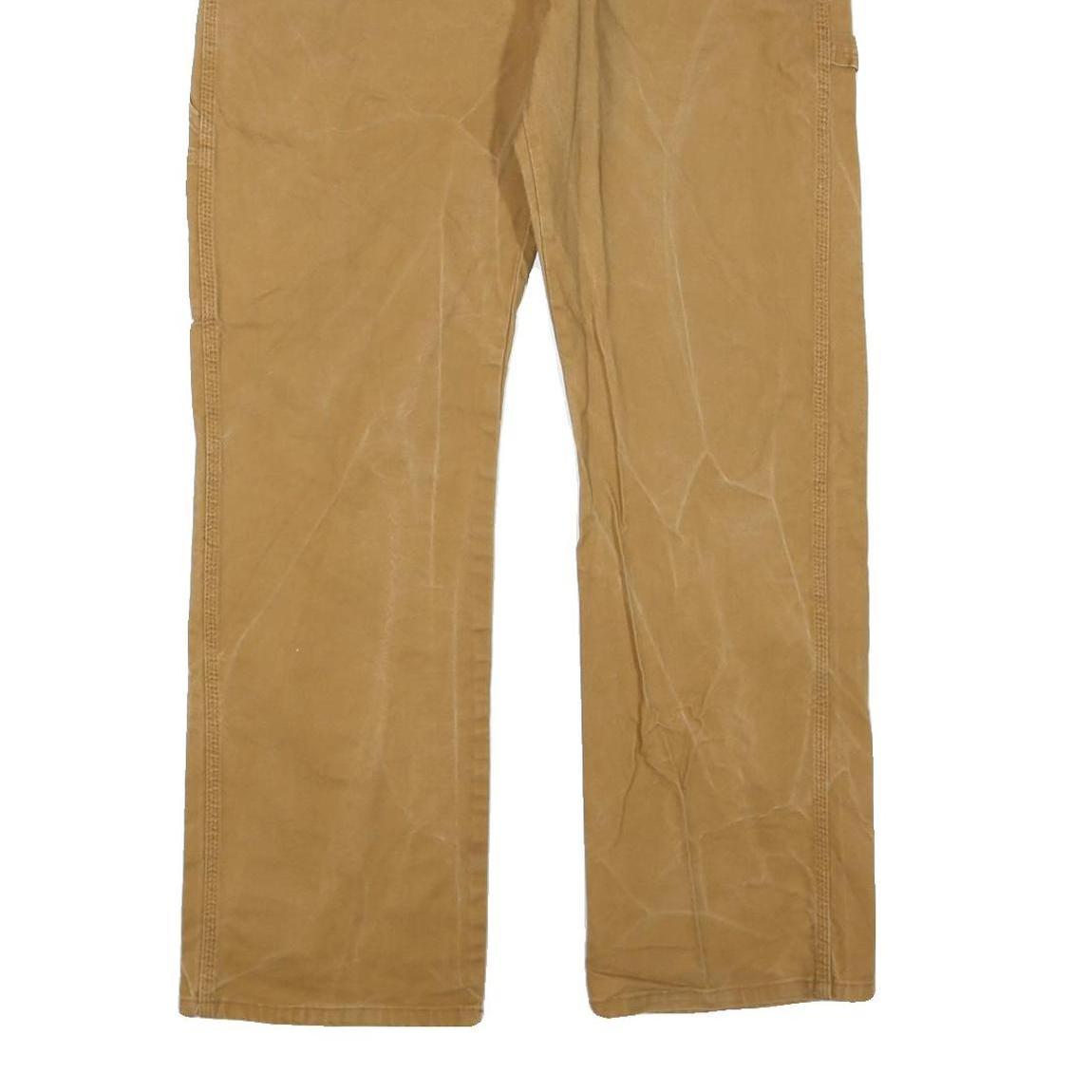 DICKIES Mens Regular Fit Jeans Beige Cotton Blend W36 L30 Workwear Pockets Zip