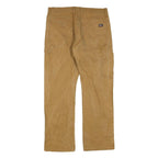 DICKIES Mens Regular Fit Jeans Beige Cotton Blend W36 L30 Workwear Pockets Zip