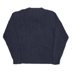 NAUTICA Mens Navy Blue Patterned Jumper Crew Neck Cable Knit XL Cotton