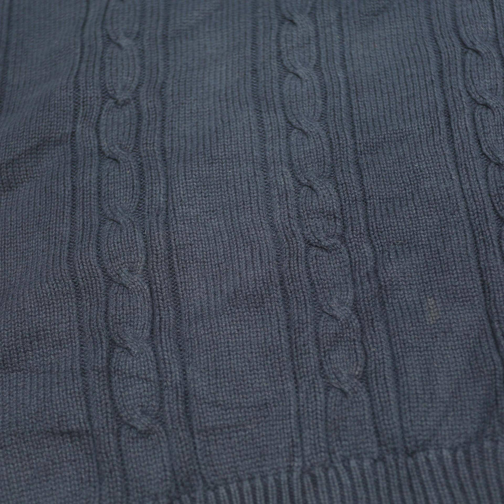 NAUTICA Mens Navy Blue Patterned Jumper Crew Neck Cable Knit XL Cotton
