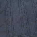 NAUTICA Mens Navy Blue Patterned Jumper Crew Neck Cable Knit XL Cotton