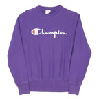 CHAMPION REVERSE WEAVE Womens Purple Crew Neck M Cotton Blend Comfortable