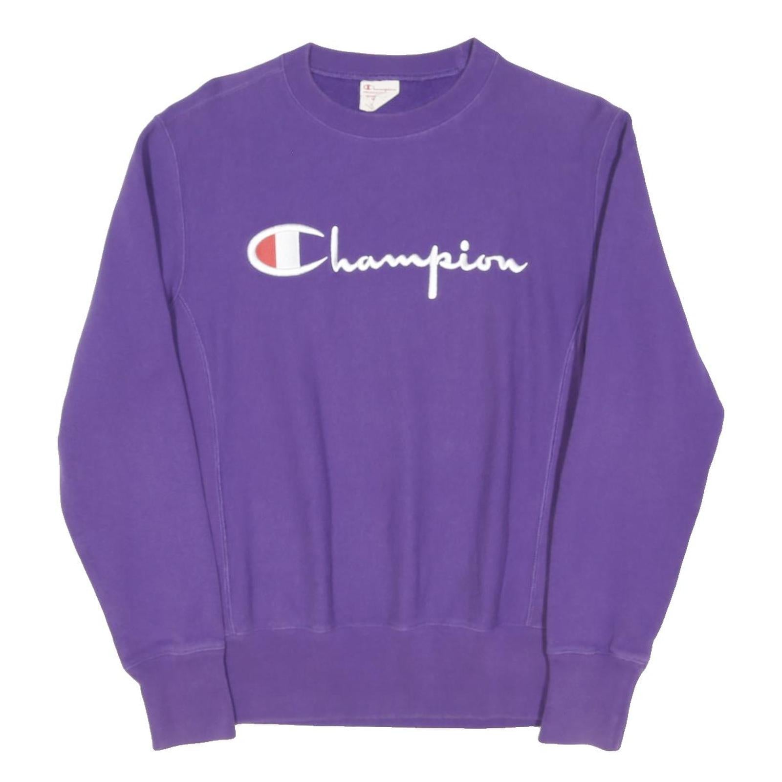 CHAMPION REVERSE WEAVE Womens Purple Crew Neck M Cotton Blend Comfortable