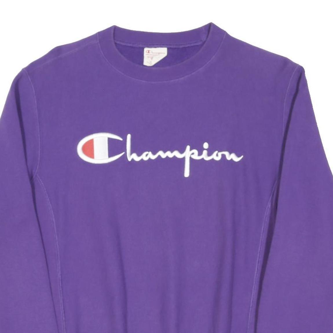 CHAMPION REVERSE WEAVE Womens Purple Crew Neck M Cotton Blend Comfortable