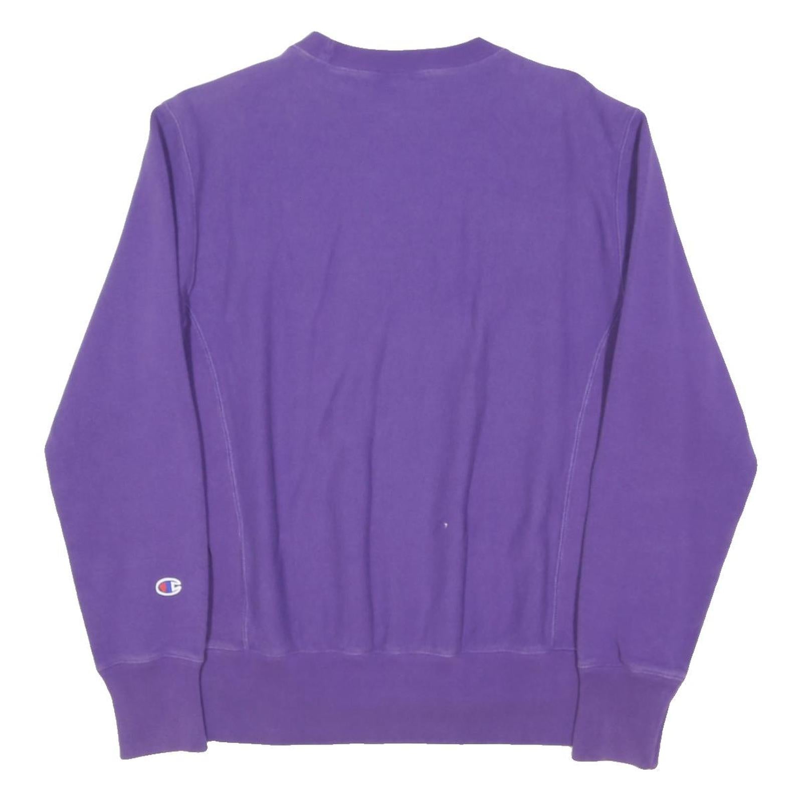 CHAMPION REVERSE WEAVE Womens Purple Crew Neck M Cotton Blend Comfortable
