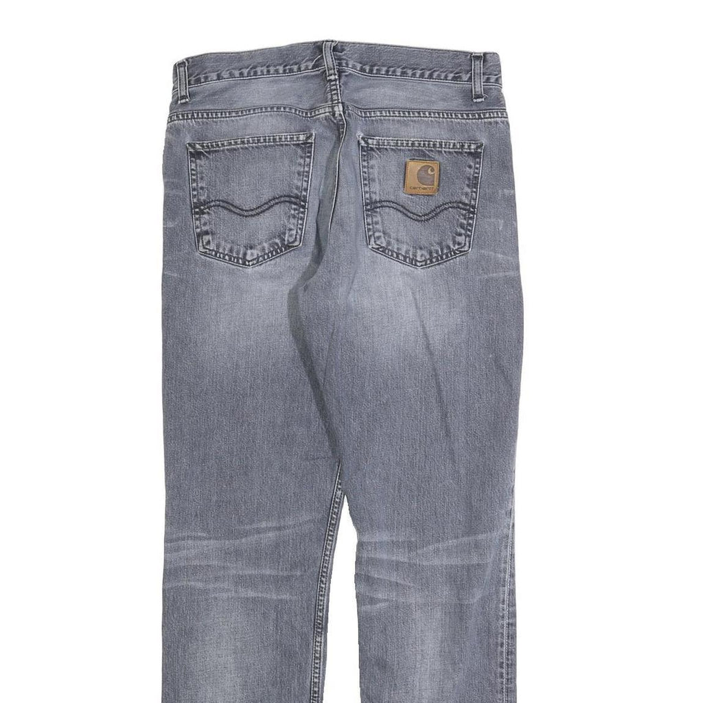 CARHARTT Mens Slim Blue Denim Jeans W30 L32 Stylish Cotton Blend Zip Closure