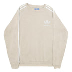 ADIDAS Mens Beige Sweatshirt Crew Neck M Classic 3-Stripes Trefoil Logo