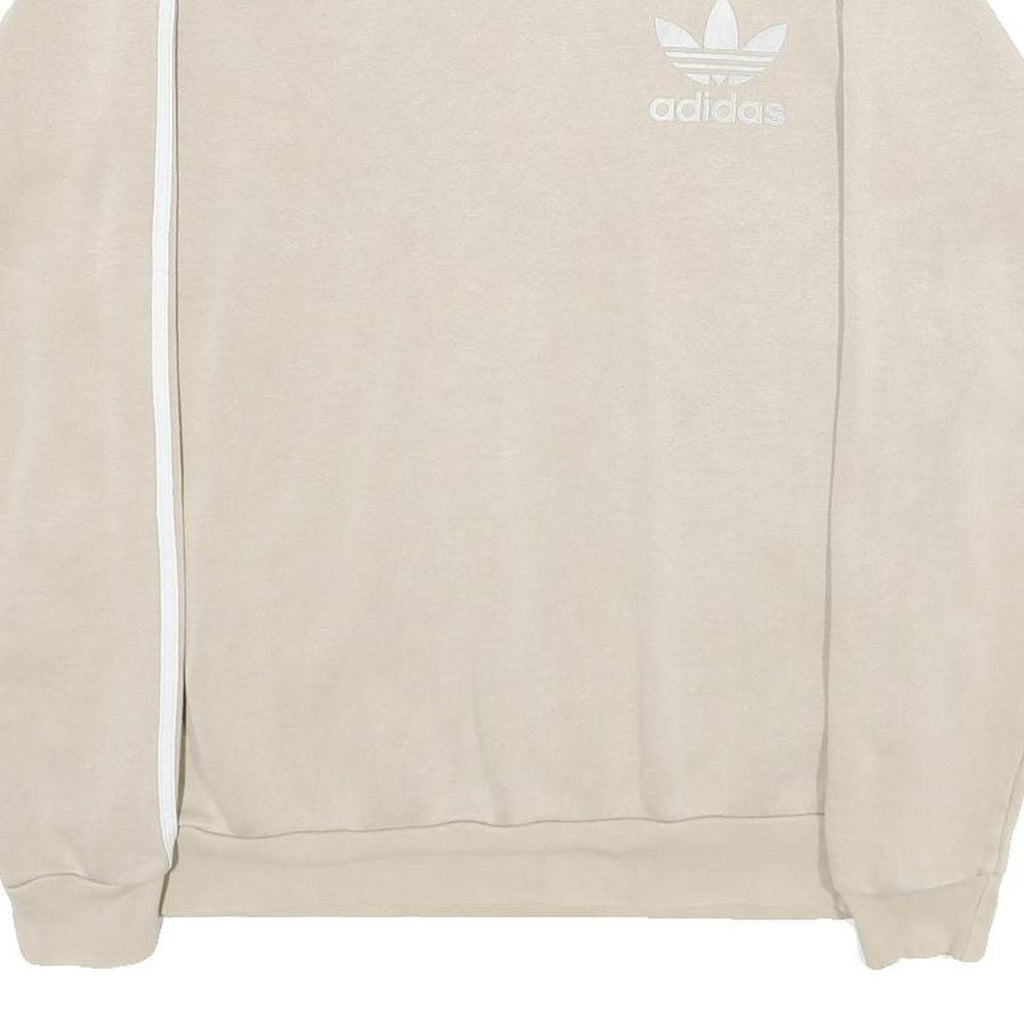 ADIDAS Mens Beige Sweatshirt Crew Neck M Classic 3-Stripes Trefoil Logo