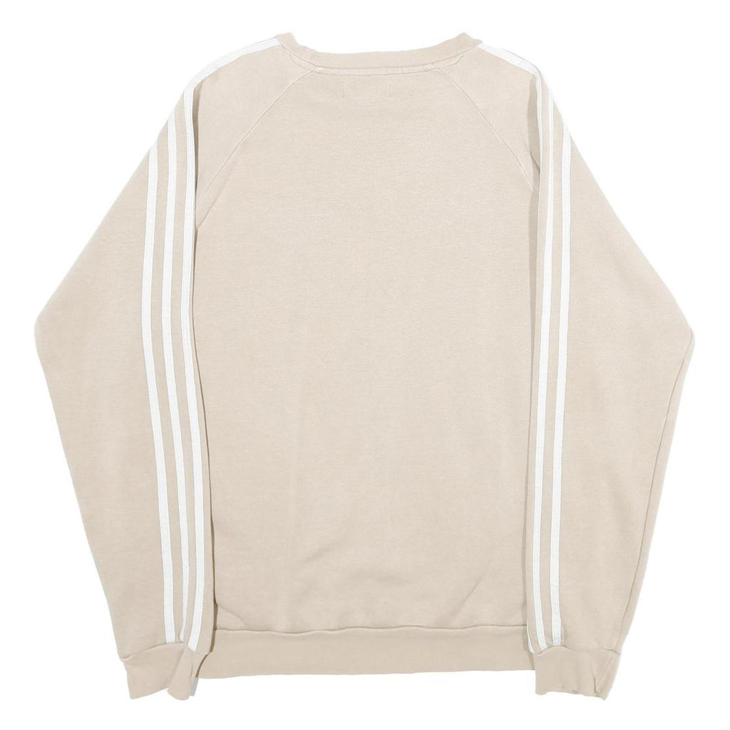 ADIDAS Mens Beige Sweatshirt Crew Neck M Classic 3-Stripes Trefoil Logo