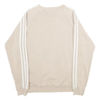 ADIDAS Mens Beige Sweatshirt Crew Neck M Classic 3-Stripes Trefoil Logo