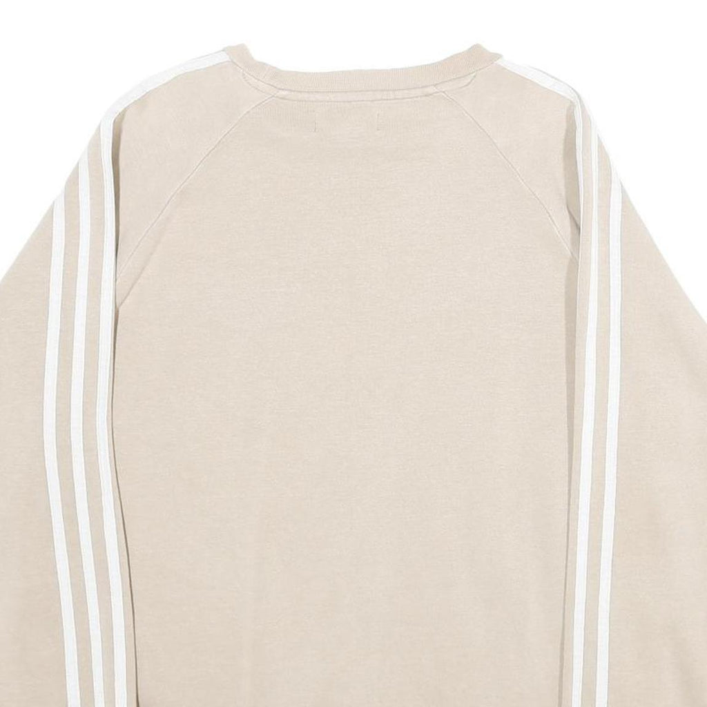 ADIDAS Mens Beige Sweatshirt Crew Neck M Classic 3-Stripes Trefoil Logo