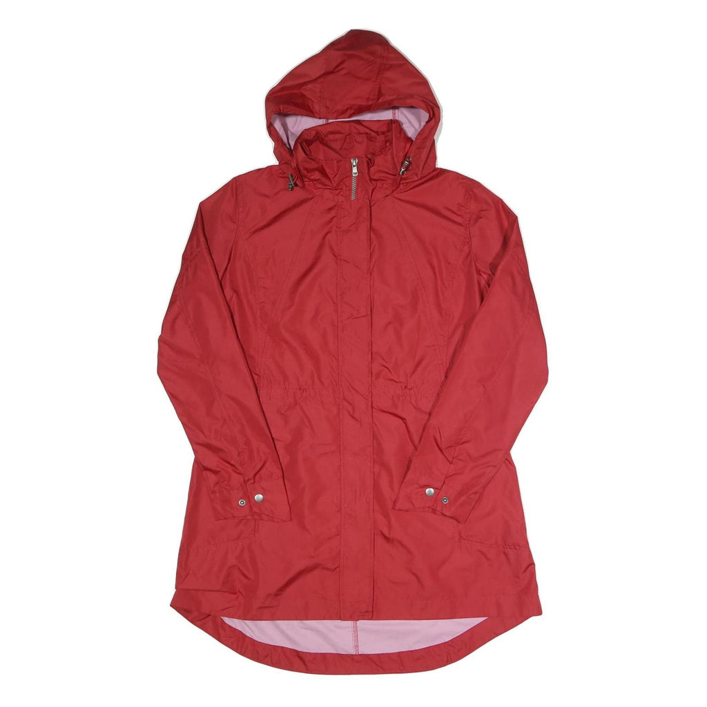 WOOLRICH Womens Red Jacket M Polyester Plain Hooded Zip Outdoor Casual