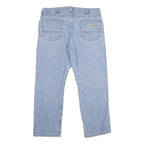 CARHARTT Mens Jeans Blue Relaxed Straight Denim Light W38 L30 Relaxed Fit Zip