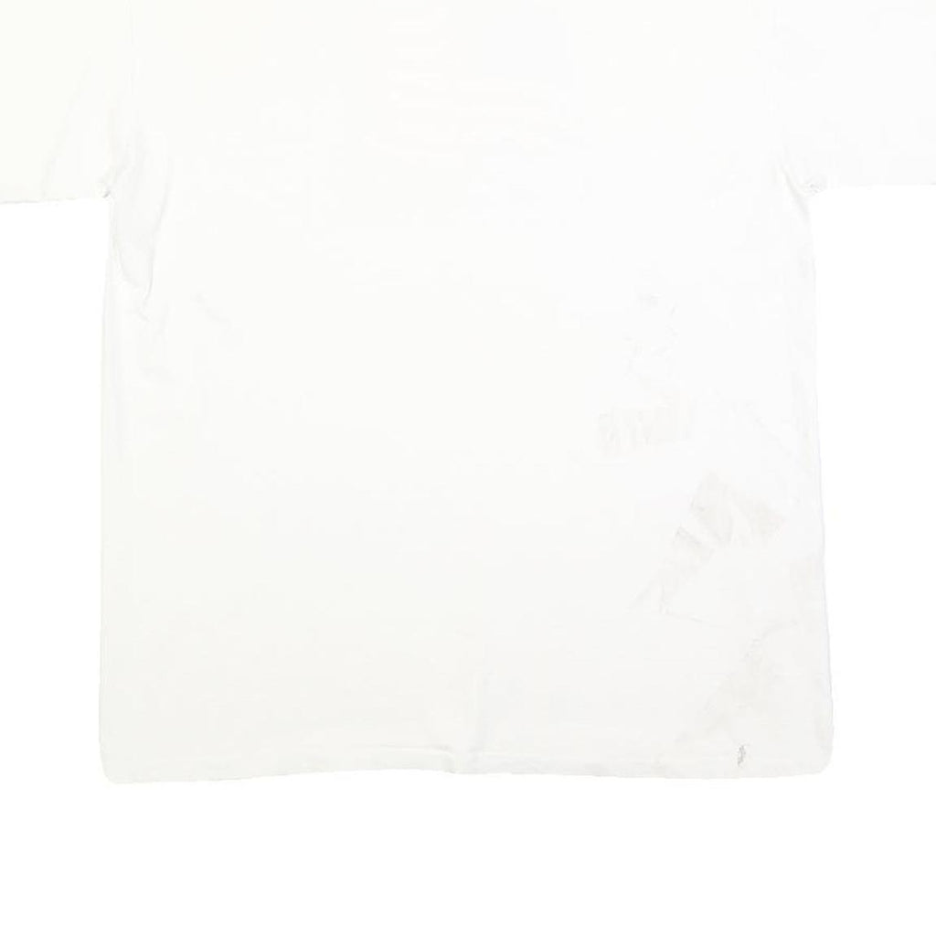 ANVIL Mens White USA Flag Graphic T-Shirt L Short Sleeve Crew Neck Cotton Blend