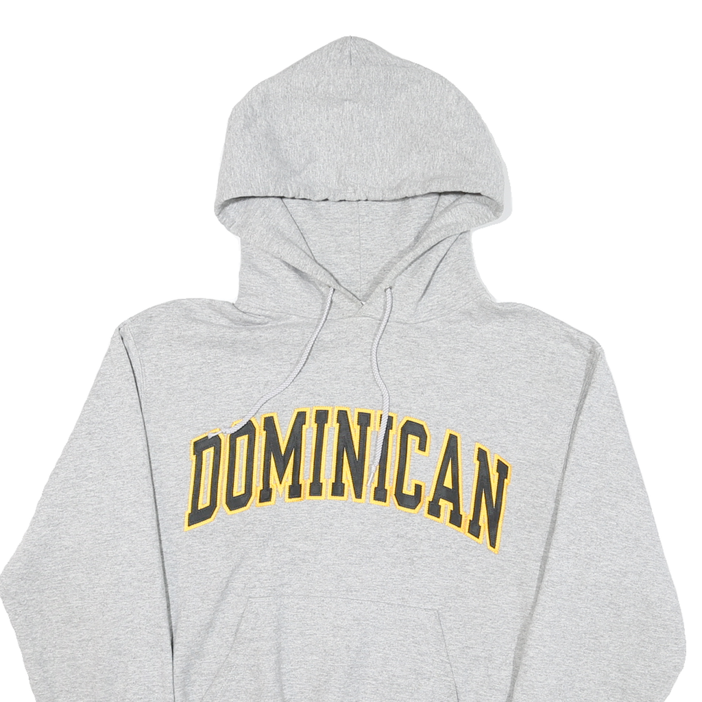 CHAMPION Mens Grey Dominican Pullover Hoodie S Cotton Blend Casual Drawstring
