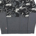 CHAMPION Mens Black & Grey Camouflage Sweatshirt Crew Neck S Cotton Blend