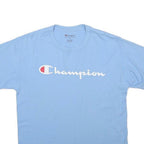 CHAMPION Mens Blue Graphic T-Shirt M Short Sleeve Crew Neck Cotton Blend Casual