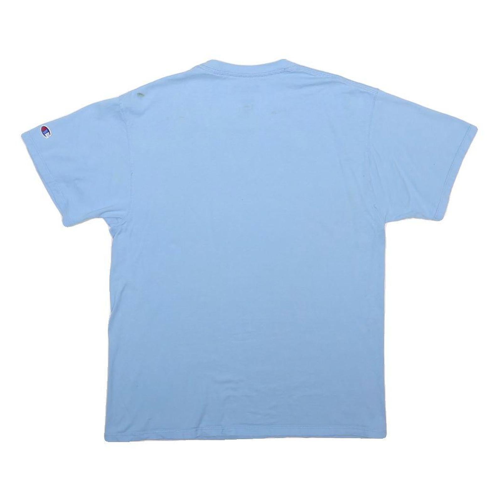 CHAMPION Mens Blue Graphic T-Shirt M Short Sleeve Crew Neck Cotton Blend Casual