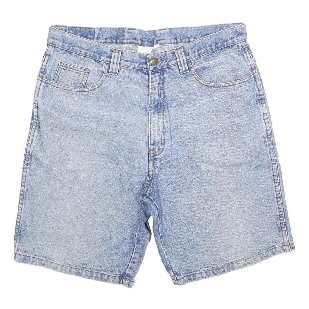 BLUE ZONE Mens Denim Blue Casual Shorts M W34 Cotton Blend Comfortable Classic