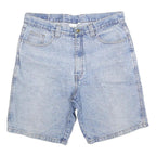 BLUE ZONE Mens Denim Blue Casual Shorts M W34 Cotton Blend Comfortable Classic