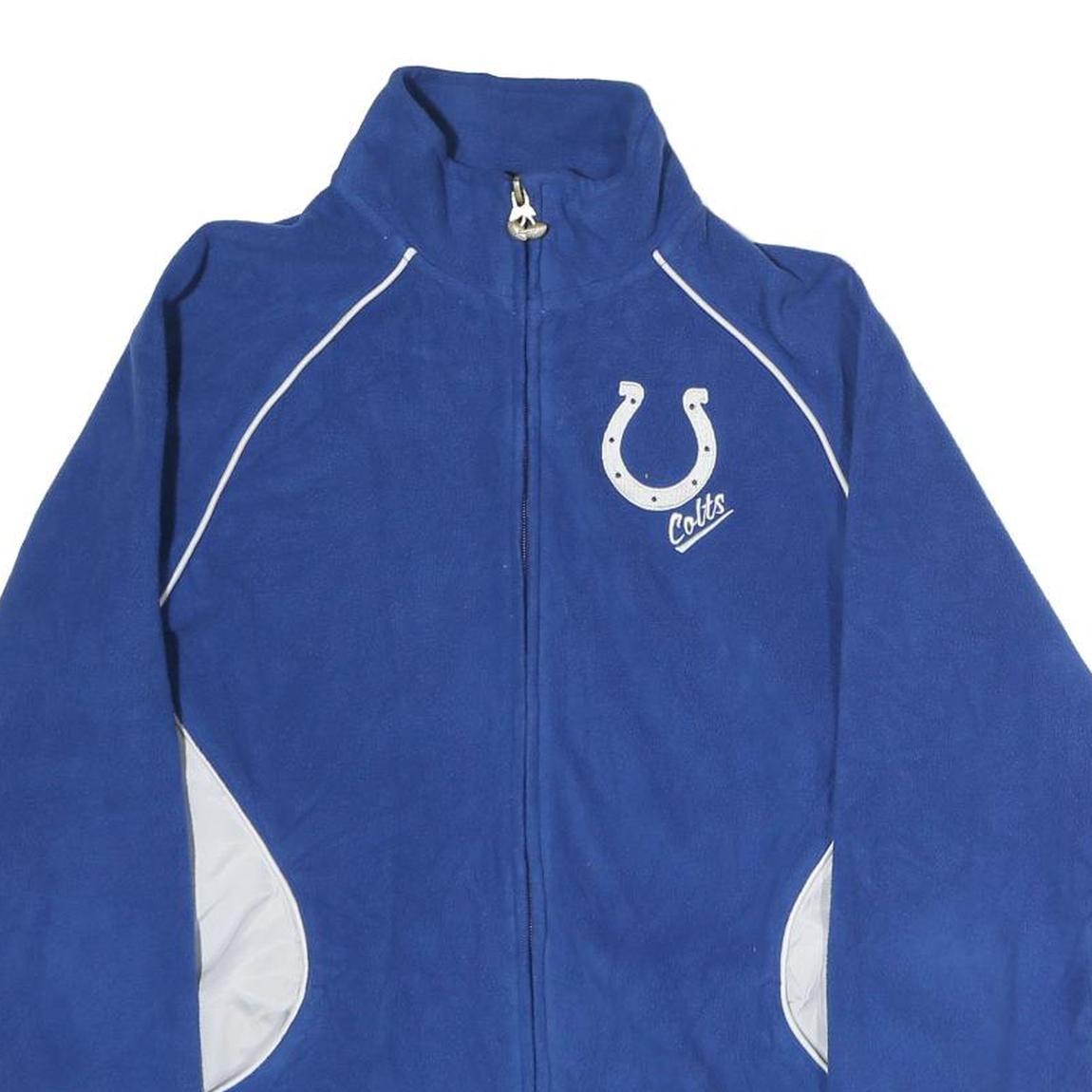 REEBOK Womens Blue & White Colts Zip Jacket M Polyester Sportswear Casual