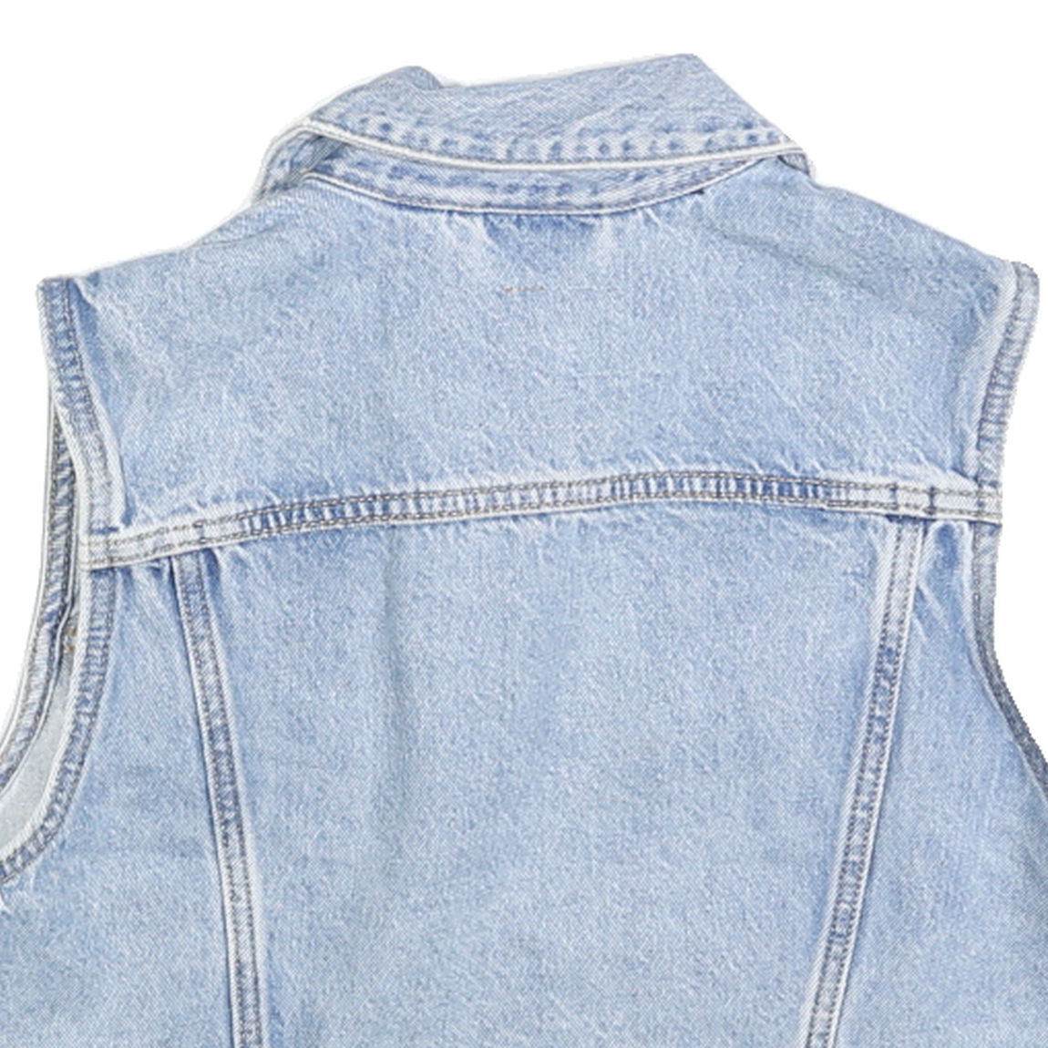 LEVI'S Womens Blue Denim Sleeveless Jacket M Cotton Button Closure Classic Fit