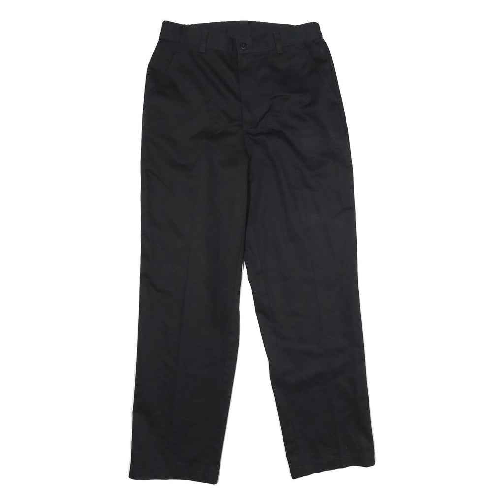 CABIN CREEK Womens Cotton Black Regular Straight Trousers W30 L30 Classic Zip