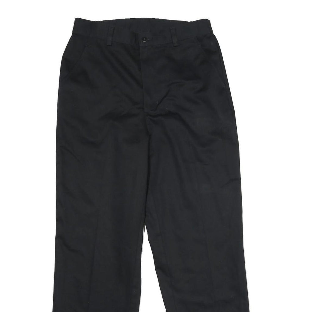 CABIN CREEK Womens Cotton Black Regular Straight Trousers W30 L30 Classic Zip