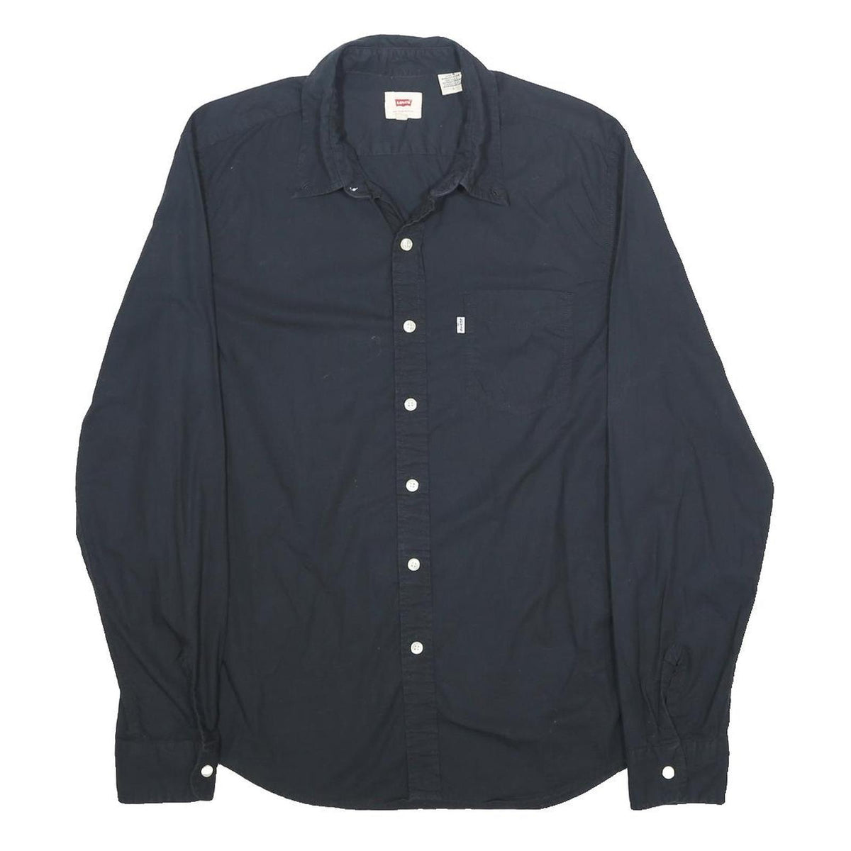 LEVI'S Mens Black Cotton Shirt M Long Sleeve Casual Classic Button Down