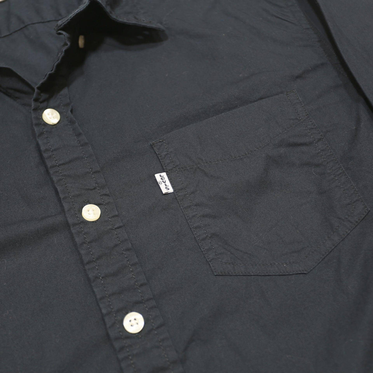 LEVI'S Mens Black Cotton Shirt M Long Sleeve Casual Classic Button Down