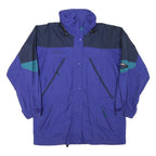 COLUMBIA Mens Blue Navy & Teal Outdoor Jacket L Polyester Blend Colorblock Zip