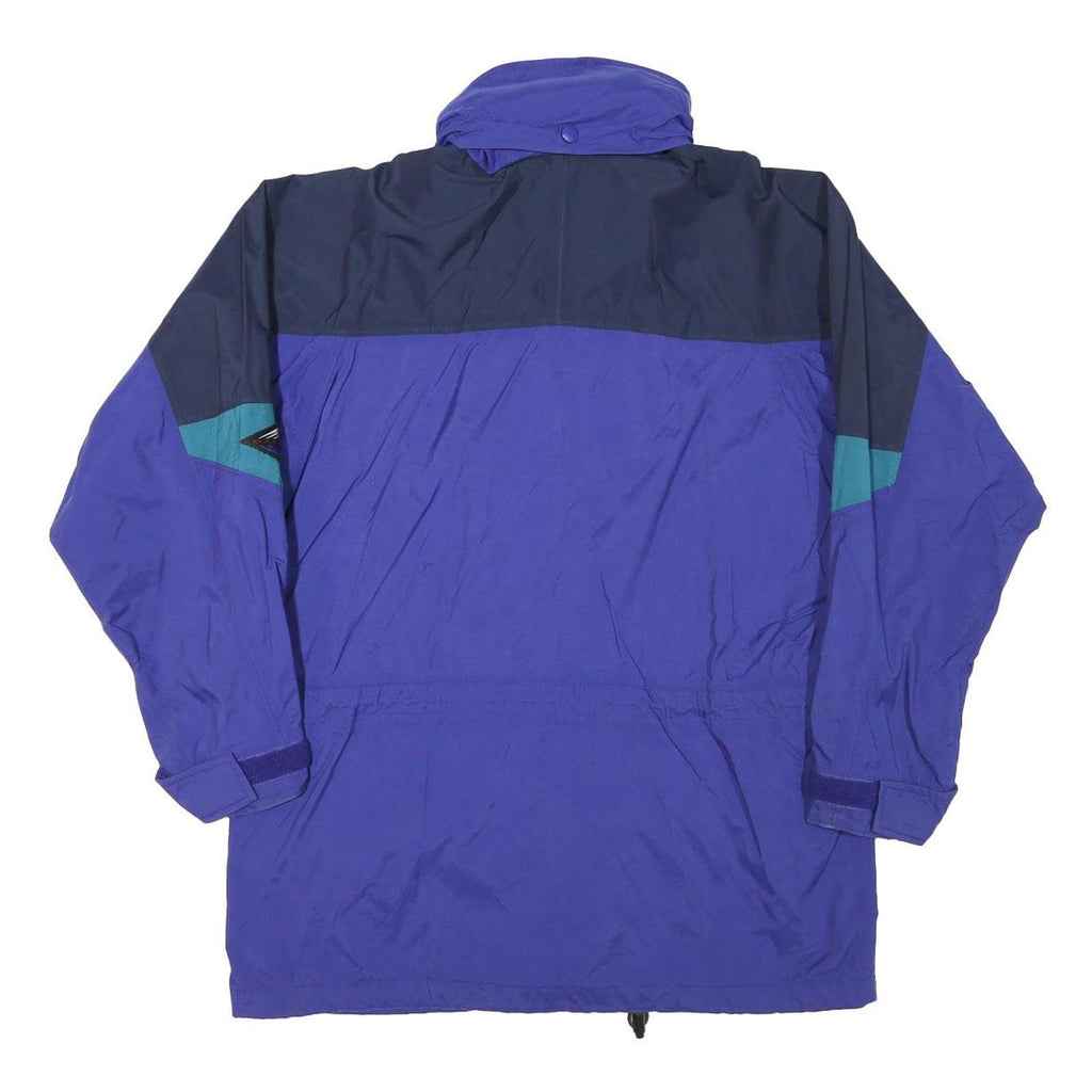 COLUMBIA Mens Blue Navy & Teal Outdoor Jacket L Polyester Blend Colorblock Zip