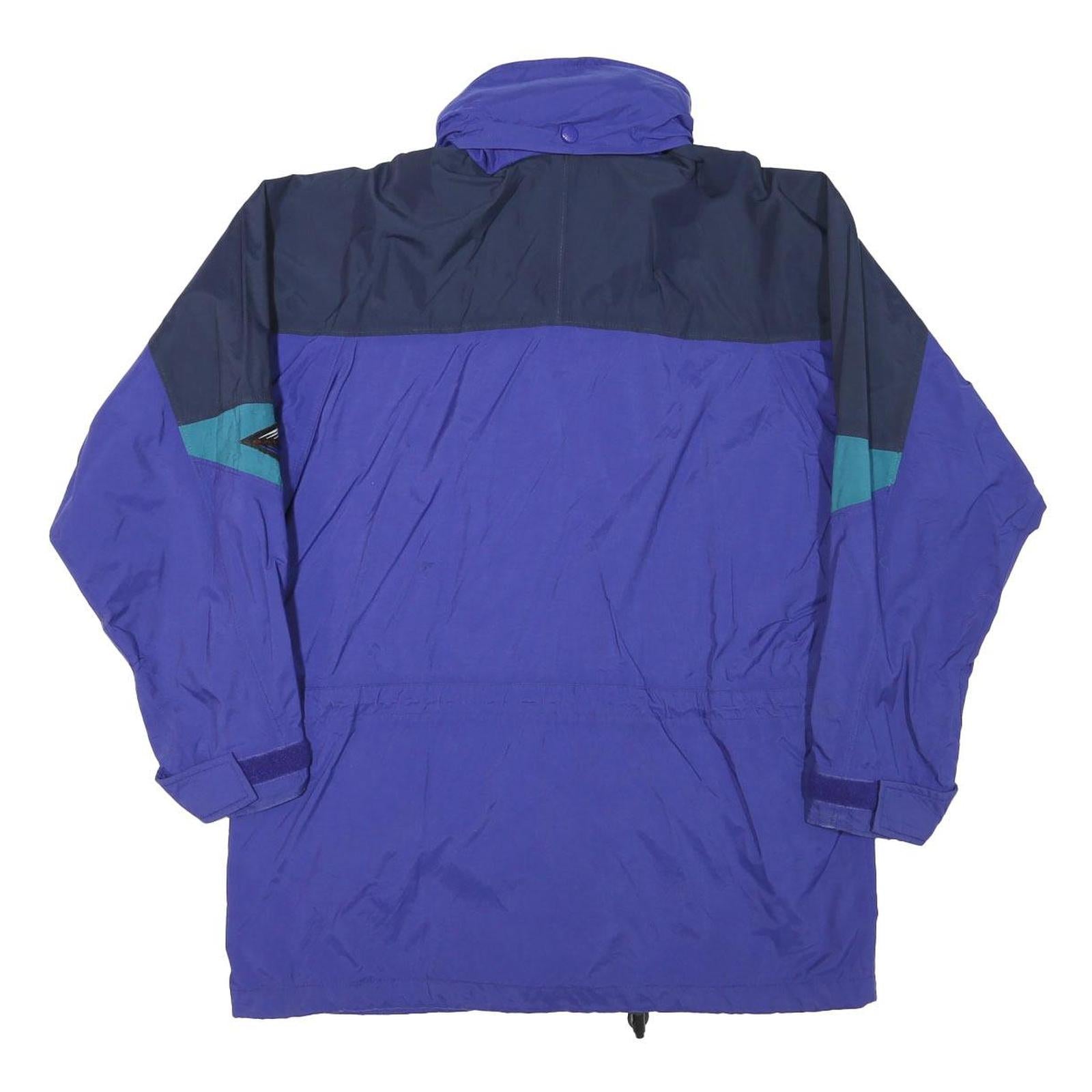 COLUMBIA Mens Blue Navy & Teal Outdoor Jacket L Polyester Blend Colorblock Zip