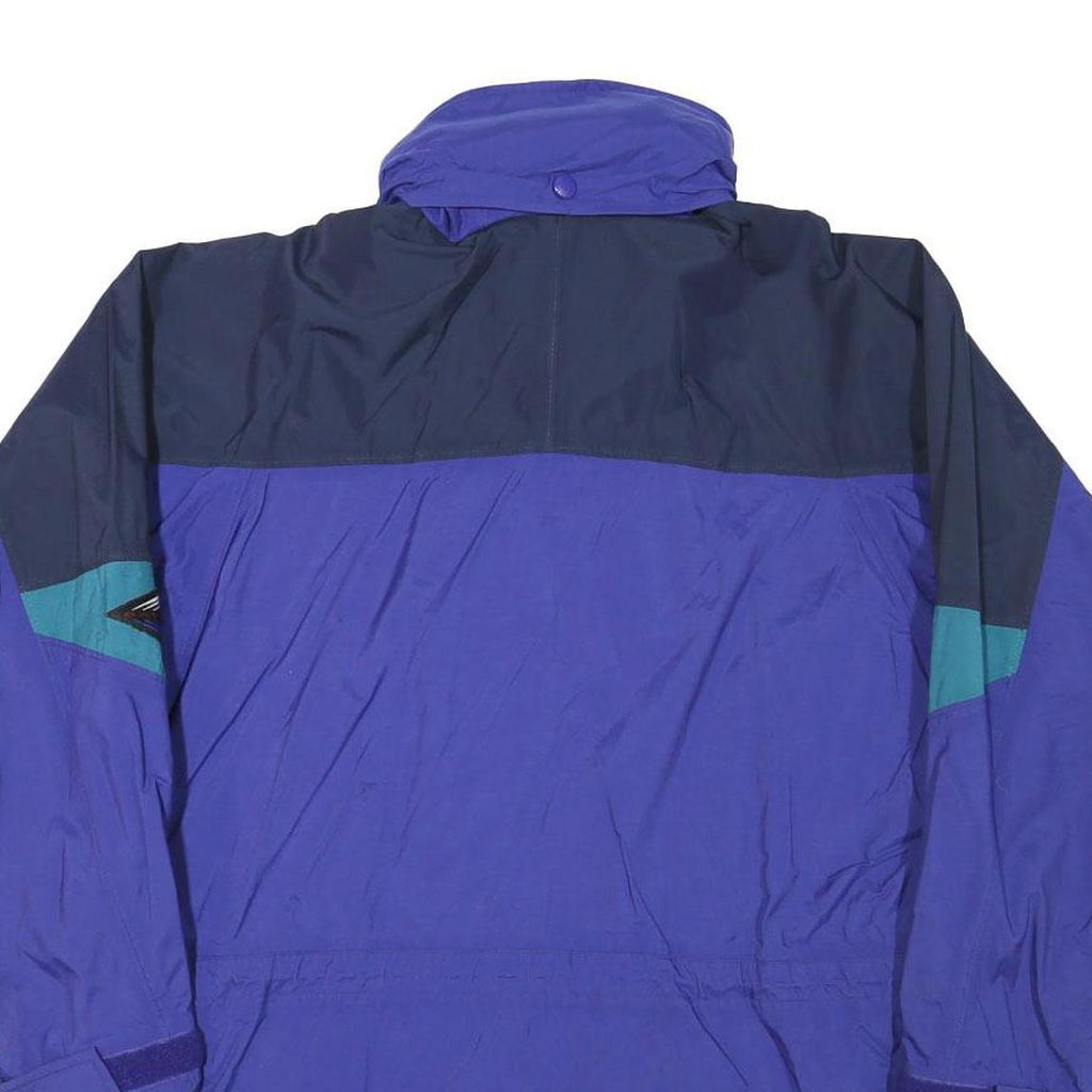 COLUMBIA Mens Blue Navy & Teal Outdoor Jacket L Polyester Blend Colorblock Zip