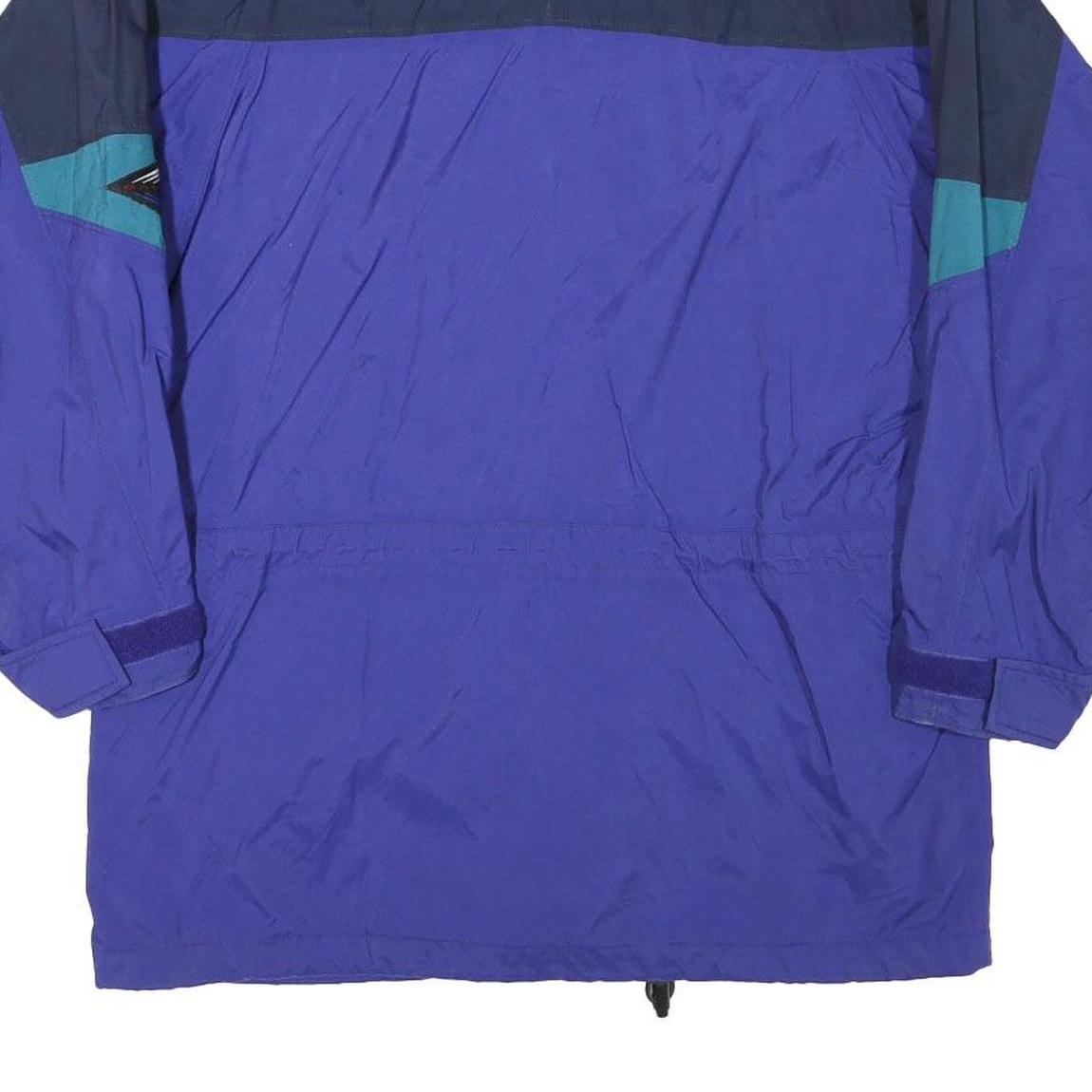 COLUMBIA Mens Blue Navy & Teal Outdoor Jacket L Polyester Blend Colorblock Zip